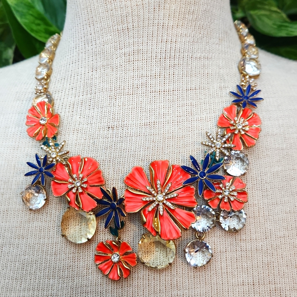 J. Crew Floral Blossom Statement Necklace